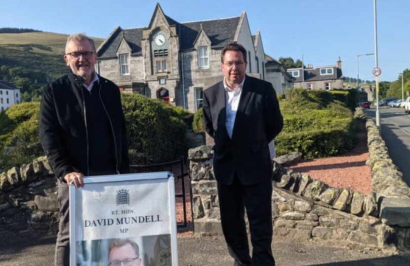 David and Craig outside of Innerleithen Memorial Hall