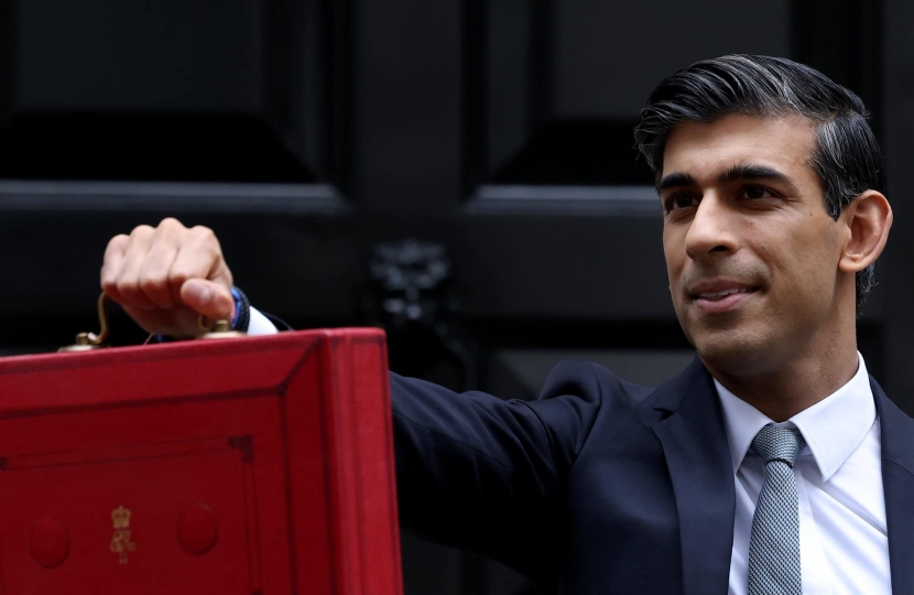 The Chancellor of the Exchequer, Rishi Sunak MP, with the 2021 Autumn Budget