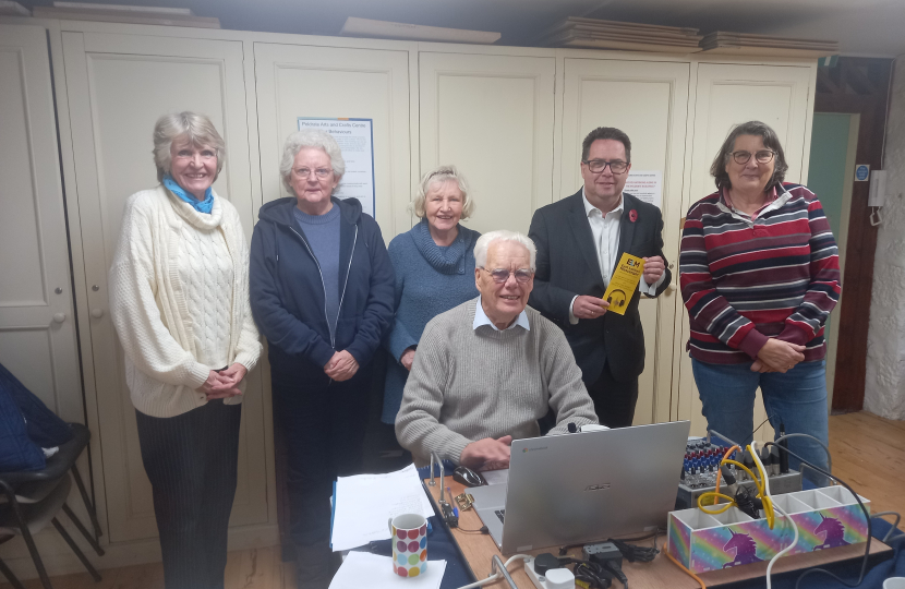 (left-to-right) Nita Marr, Pam McGowan; Veronica Wallace; Leslie Hannaford; Craig Hoy MSP; and Valerie Elcock