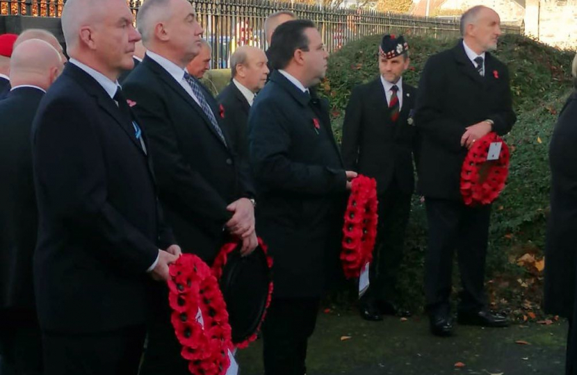 EL-HL Craig Hoy MSP attending Haddington remembrance service 2022