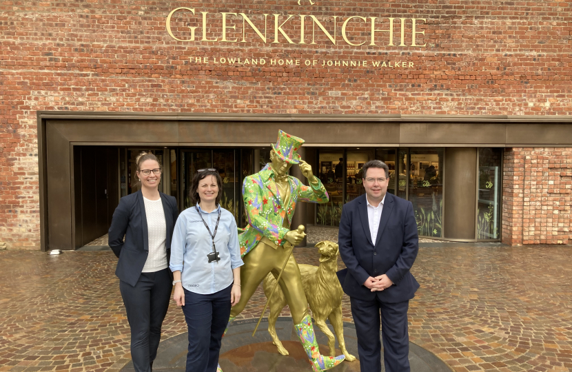 Craig Hoy MSP, Susanne Cameron Nielson and Caroline at glenkinchie