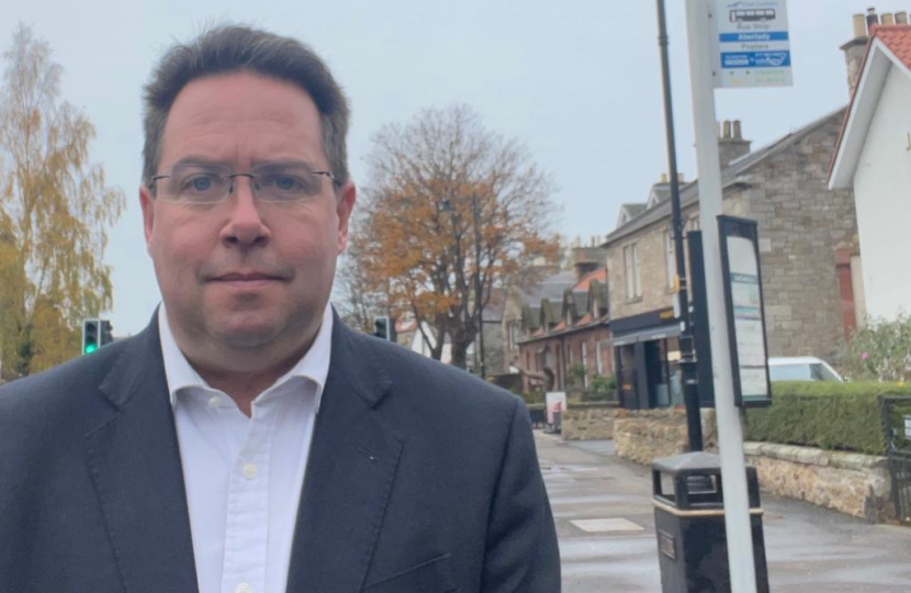 Craig Hoy MSP at Aberlady bus stop