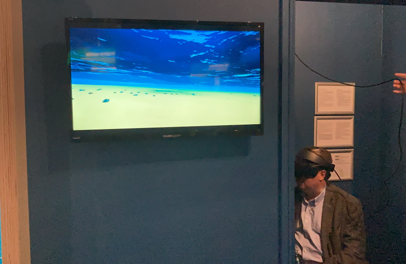 Craig Hoy MSP taking part in the Seabird Centres VR experience