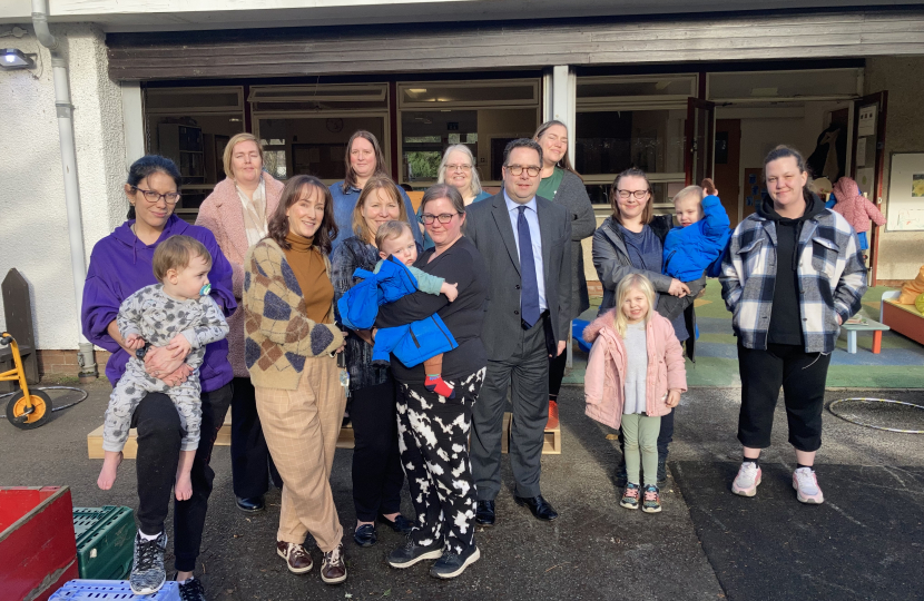 Concerned parents with Craig Hoy MSP (centre) and Cheryl Brown from Midlothian Sure Start (centre;left of Craig Hoy)