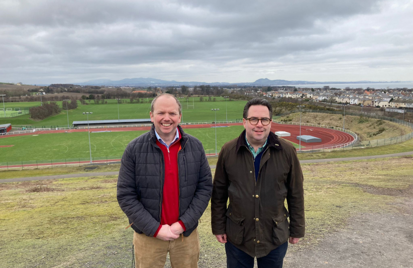 Donald Cameron MSP (left) and Craig Hoy MSP at the site of the Battle of Prestonpans