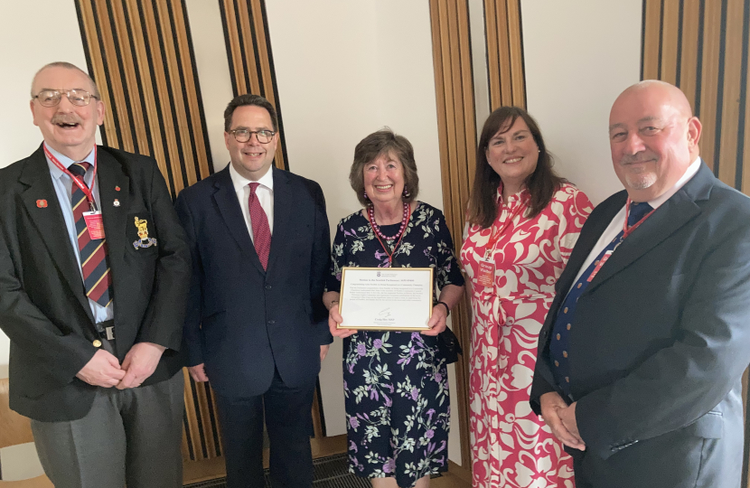 Neil Mason, Craig Hoy MSP, Anne Snoddy, Cllr Julie Pirone and Malcolm Bruce