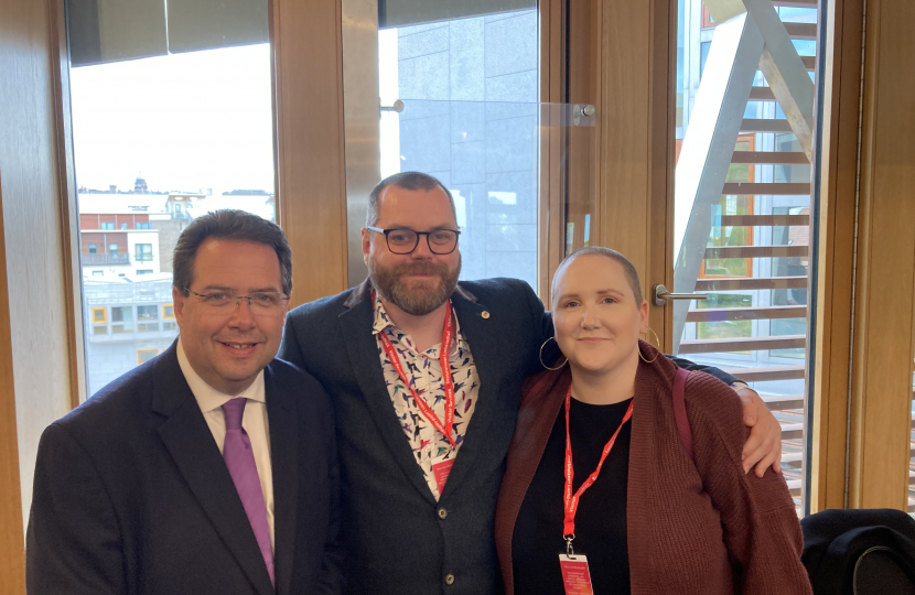 (left-to-right) Craig Hoy MSP, Edward Paton and Kimberley Paton