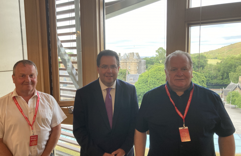 Douglas Roberton, Craig Hoy MSP and Radio Saltire Host Davie Martin