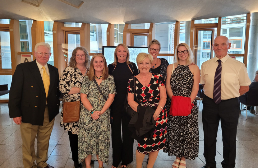 (top-left to bottom-right) Ian Gibson, Carolyn Murray, Karla Green, Alison Hunton, Alice Hunton, Rab Moran, Lyn Hamilton and Pat Lemmon