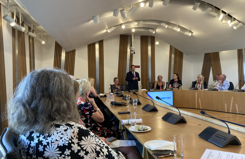 Craig Hoy MSP giving speech to thank local heroes