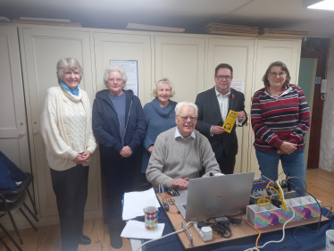 (left-to-right) Nita Marr, Pam McGowan; Veronica Wallace; Leslie Hannaford; Craig Hoy MSP; and Valerie Elcock