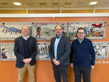 Donald Cameron MSP (left); Arran Johnston (Curator of Battle of Prestonpans Museum 1745) and Craig Hoy MSP (right)