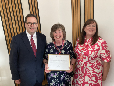 (left-to-right) Craig Hoy MSP with Anne Snoddy and Cllr Julie Pirone