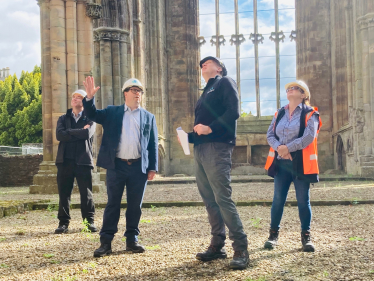 Craig Hoy and Cllr Jenny Linehan at Melrose Abbey